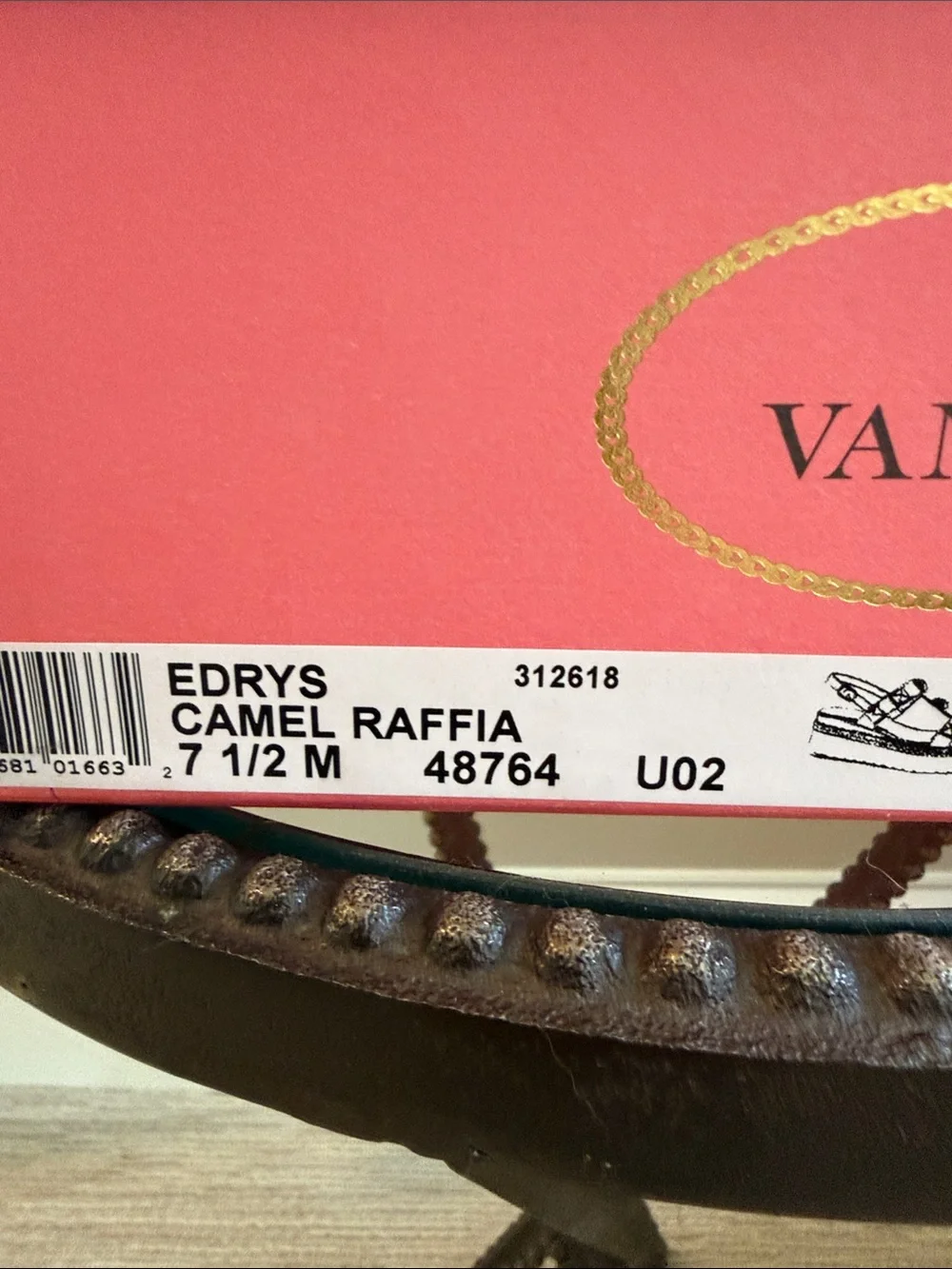 VANELI Gold Studded EDRYS Raffia Platform Sandal NWT SIZE 7.5 medium $115